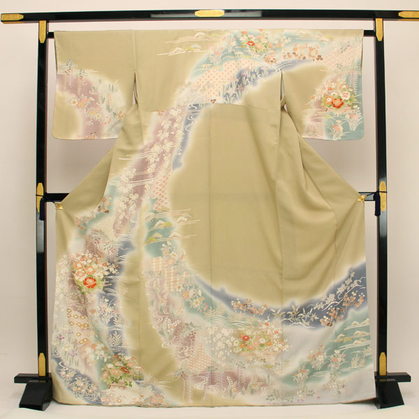 【お仕立て上がり】着物 正絹胴裏 新品 仕立済 本手加工友禅 訪問着 金彩加工 丹後ちりめん Fサイズ 黄色系 結婚式 お茶席 入園 入学式 卒園 卒業式 七五三 あすかや [商品番号pt2290]｜あすかや