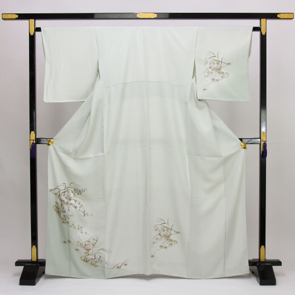 ★美品 お茶事に最適 縮緬地 小紋（正絹）仕立上り＜KK223＞★ ☆美品 お茶事に最適 縮緬地 小紋（正絹）仕立上り＜KK223