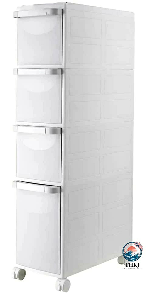 キッチン隙間収納 キッチン収納 洗面所収納キャビネット PP プラスチック 4 輪 幅 22cm 超狭ギャップキャビネット 小物置き場 プラスチック｜アスミル店