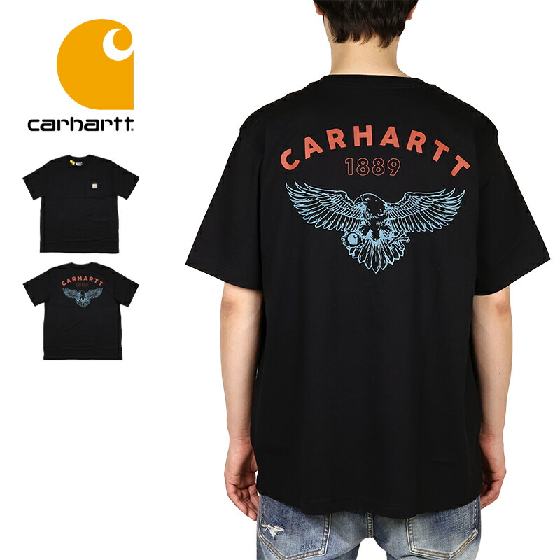 【フェード感、宇宙人バックプリントTシャツ】carharttストリートM半袖. k195-1.jpg