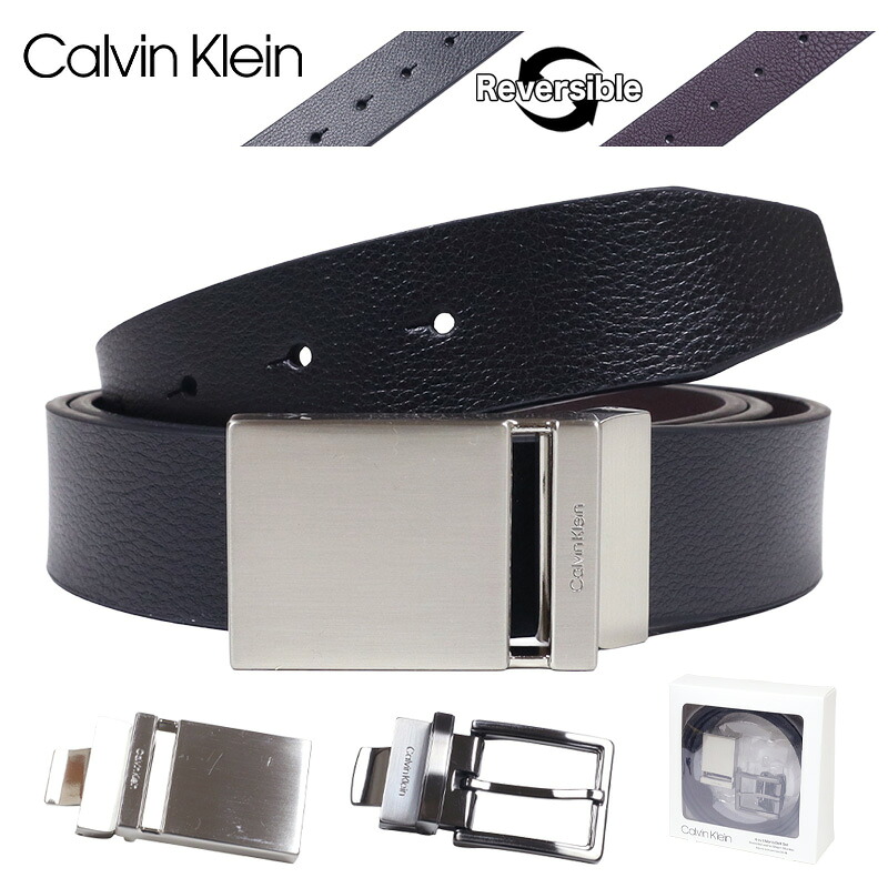 【P2倍】【MAX88%OFF 誕生祭FINAL 最大20％OFFクーポン配布】カルバンクライン ベルト CALVIN KLEIN バックルベルト レザーベルト CK プレゼント ギフト メンズ ブランド 大きいサイズ おしゃれ おすすめ 人気 黒 リバーシブル ck080 ブラック×ブラウン