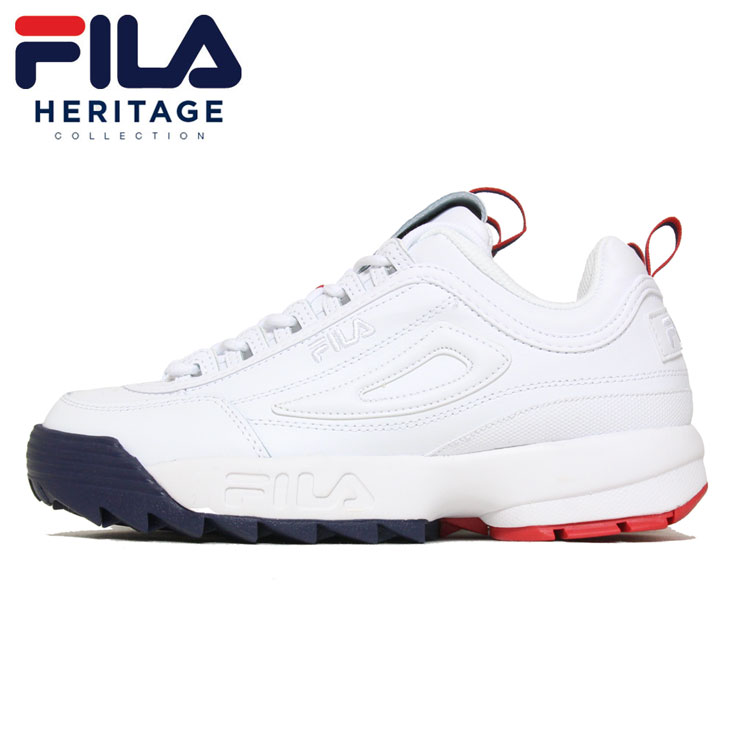 柔らかい 楽天スーパーsale お得なクーポン対象商品 フィラ Fila スニーカー ダッドスニーカー 厚底 メンズ レディース ブランド ディスラプター デュオ F0492 White 0125 ホワイト 26 5cm 27cm 27 5cm 28cm 半額品 Timesofbahrain Com