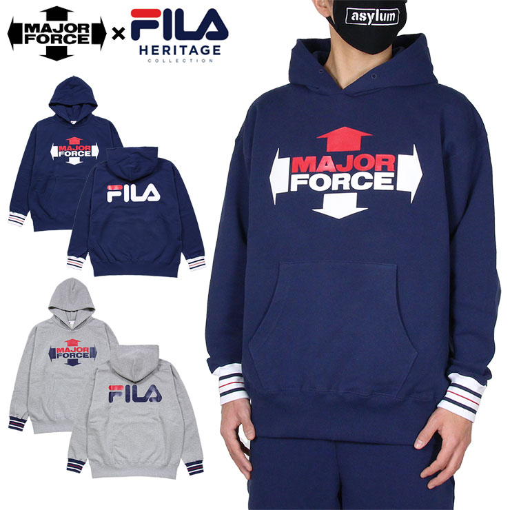 配送員設置送料無料 フィラ パーカー Fila メジャーフォース プルオーバーパーカー コラボ メンズ レディース ブランド 大きいサイズ おすすめ セットアップ対応 Pullover Hoodie Fs0100 ネイビー グレー M L Xl 最終値下げ Www Clanpulsar Com