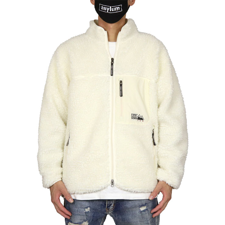 楽天市場 楽天スーパーsale お得なクーポン配布中 Sale50 Off ファーストダウン ボアジャケット First Down ジャケット フード メンズ レディース ブランド 大きいサイズ おしゃれ おすすめ タンブリングボアブルゾン F ブラック M L Xl ストリート系b系