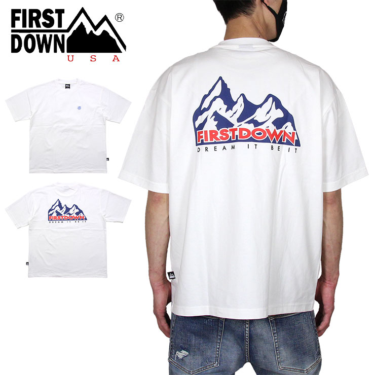 楽天市場 夏物最終処分セール Sale Off ファーストダウン Tシャツ First Down 半袖tシャツ メンズ レディース アウトドア ブランド 大きいサイズ 白 おしゃれ おすすめ 綿100 コットン Mountain S S T ホワイト M L Xl ストリート系b系通販 Asylum