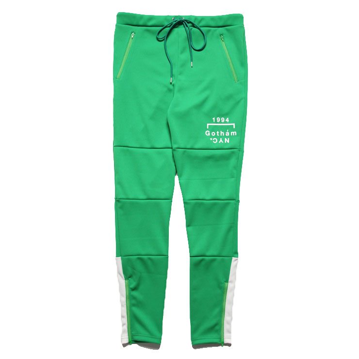 green and red track pants