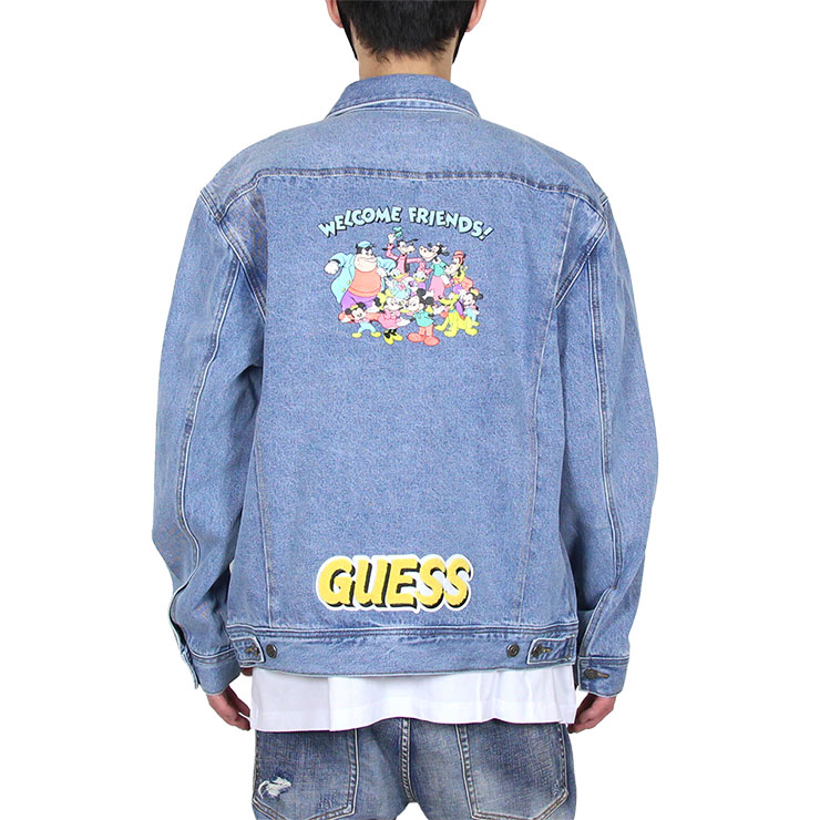 値引きする Gwはポイントが激熱 ポイント最大倍 P5倍 ゲス Gジャン Guess デニムジャケット 春 アウター ディズニー コラボ ミッキーマウス ミニーマウス メンズ レディース ブランド 大きいサイズ おしゃれ おすすめ Ss21 Disney 9 Ml1d7781dm M L Xl Rakuten