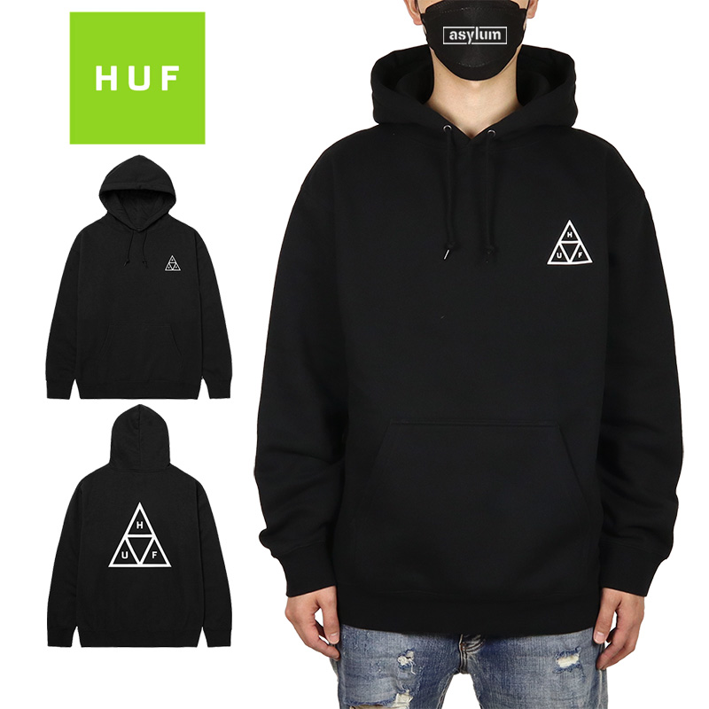 HUFブラックパーカー HUF パーカー / ハフ SET BOX P/O HOODIE セットボックス プル