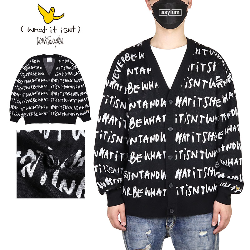 マークゴンザレス ジレー (What it isNt)MARK GONZALES 編み物 スウェーター トップス メンズ レディース ブランド名 気が大きい大きさ 今めかしい おすすめ 一般受け 総柄 黒 mark24aw005 黒いこと M L XL