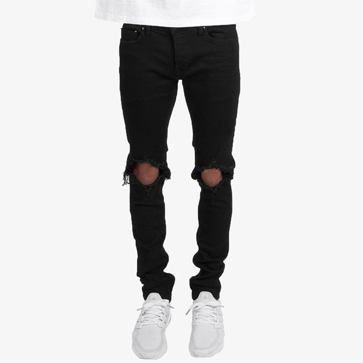 【楽天市場】【10%OFF】mnml ストレッチ 裾ZIPジップ ダメージクラッシュジーンズ mnml M1 STRETCH DENIM