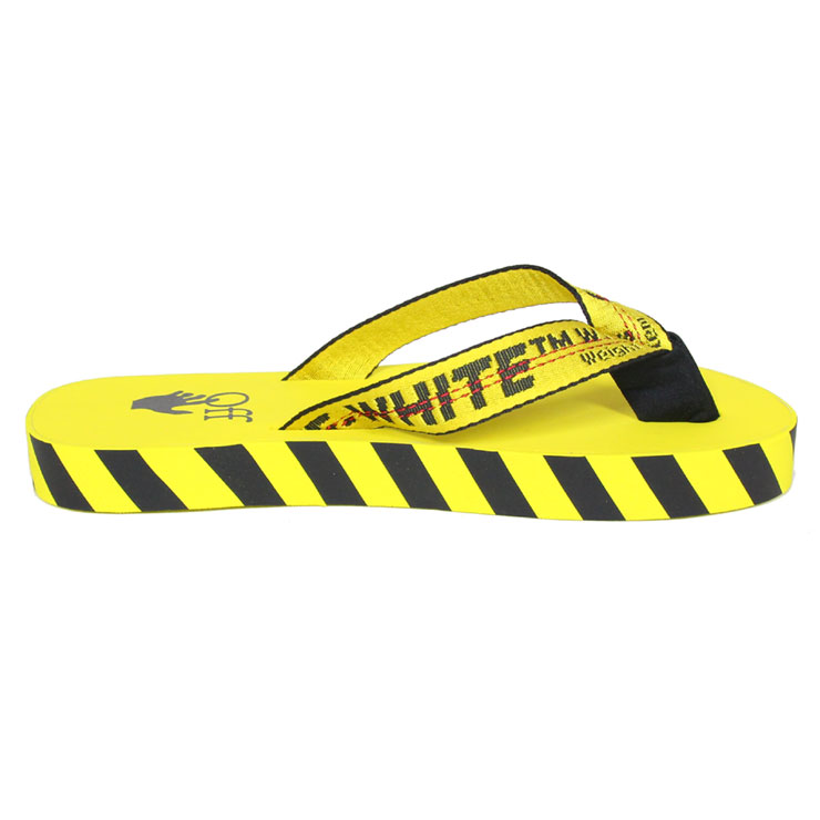 ビーチサンダル メンズ Flip ビーサン Off White オフホワイト かっこいい オフホワイト ビーチサンダル Yellow Off White 厚底 ビーサン メンズ ブランド おしゃれ おすすめ Industrial Belt Flip Flop Yellow Black ストリート系b系通販 Asylum