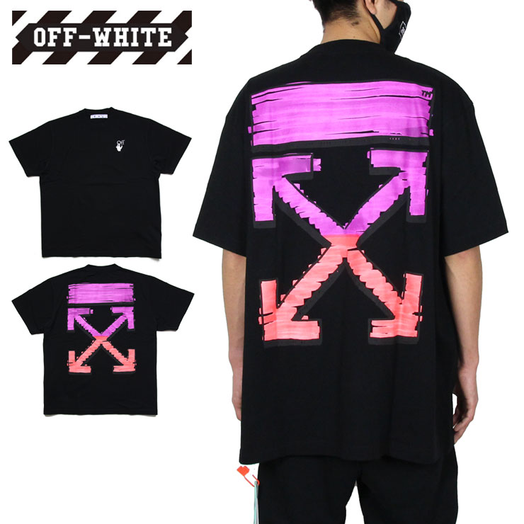 Tシャツ カットソー 買い保障できる Off White Tシャツ 全品対象お得なクーポン配布中 オフホワイト お買い物マラソン 半袖tシャツ L M ブラック Fuchsia Black Tee Over S S Marker 黒 バックプリント おすすめ おしゃれ 大きいサイズ ブランド レディース メンズ