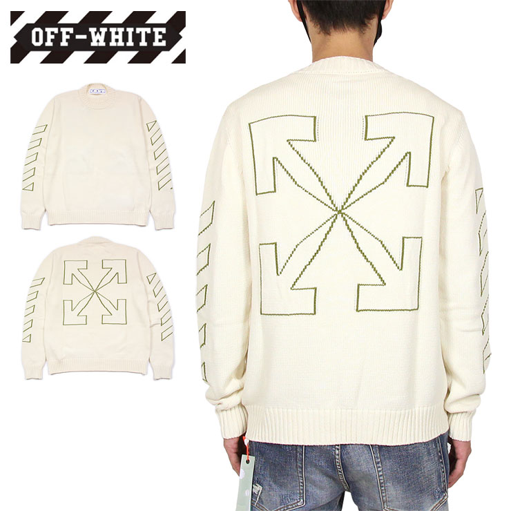 楽天市場 オフホワイト ニット Off White セーター メンズ レディース ブランド 大きいサイズ 人気 おすすめ おしゃれ ストリート ロゴ コットン 長袖 イタリア Arrow Diag Outline Knit Crewn ストリート系b系通販 Asylum