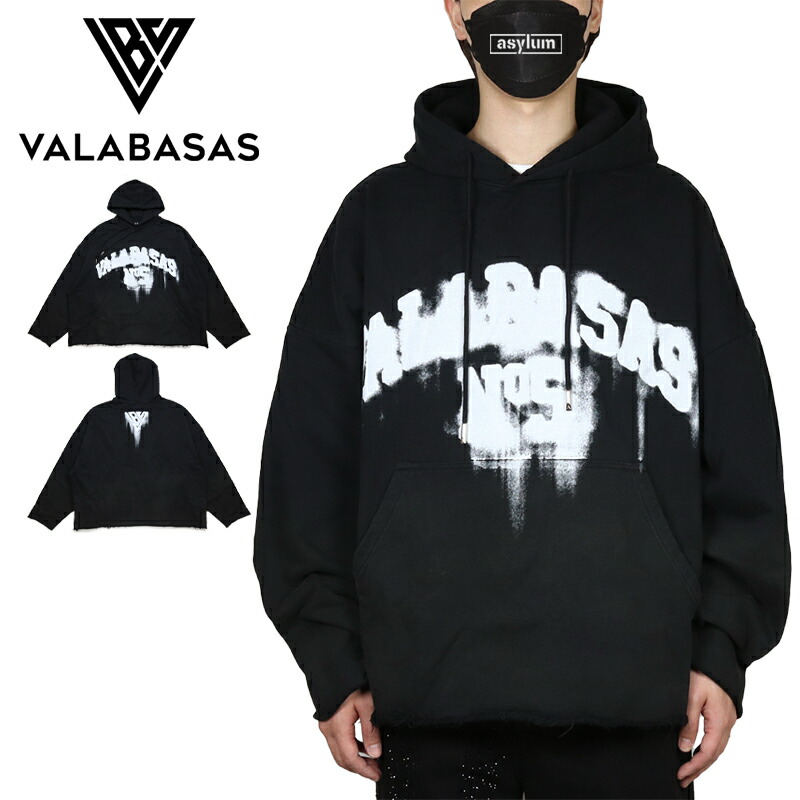 【 10%OFF】【期間延長SUMMER SALE開催中】バラバサス パーカー VALABASAS フーディ プルオーバーパーカー ビッグシルエット メンズ レディース ブランド 大きいサイズ おしゃれ おすすめ 人気 黒 ストリート valabasas011 ブラック M L｜ストリート系B系通販 ASYLUM