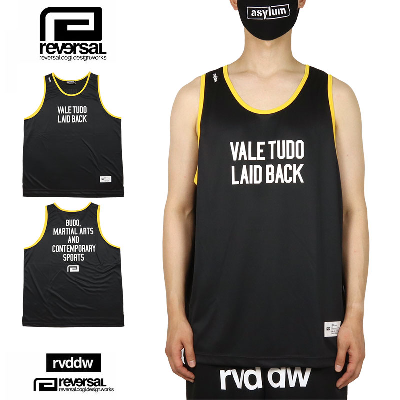 リバーサル タンクトップ Reversal ノースリーブ ドライメッシュ メンズ レディース ブランド 大きいサイズ セットアップ対応 速乾 おしゃれ おすすめ 人気 黒 Rv22ss608 ブラック M L Xl まとめ買い特価