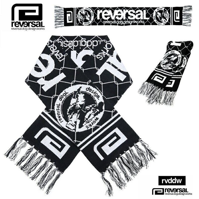 【P5倍】【MAX88%OFF 誕生祭FINAL 最大20％OFFクーポン配布】リバーサル マフラー reversal rvddw ジャガード編み 防寒 保温 チクチクしない 冬 メンズ レディース ブランド 大きいサイズ おしゃれ おすすめ 人気 黒 格闘技 reversal589 ブラック