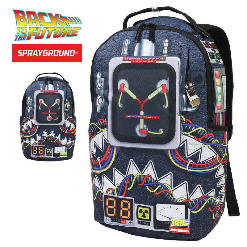 【P5倍】【MAX88%OFF♪誕生祭SALE 最大20％OFFクーポン配布】スプレーグラウンド リュックサック SPRAY GROUND バックパック カバン 鞄 大容量 メンズ レディース ブランド おしゃれ おすすめ 人気 28L 通勤 通学 バックトゥザフューチャー sprayground246