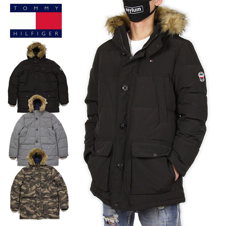 トミーヒルフィガー ジャケット Tommy Hilfiger 中綿ジャケット アウター メンズ レディース ブランド 大きいサイズ おしゃれ おすすめ 人気 Long Fur Jacket 159ap468 ブラック カモ S M L Xl Bullpadel Cl