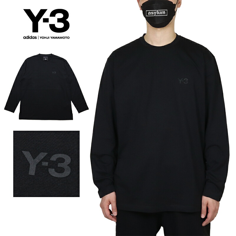 【P2倍】【MAX88%OFF♪誕生祭SALE 最大20％OFFクーポン配布】Y-3 ロンT ワイスリー Tシャツ 長袖Tシャツ トップス メンズ レディース ブランド 大きいサイズ Y3 ADIDAS アディダス ヨウジヤマモト おしゃれ おすすめ 人気 黒 綿100% y3147 ブラック M L XL