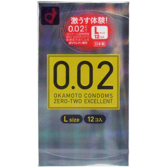オカモト ゼロゼロツーエクセレント 薄さ均一 002EX Lサイズ 12個入×3点セット ( コンドーム 極薄 0.02mm 避妊具 ) ( 4547691731425 )