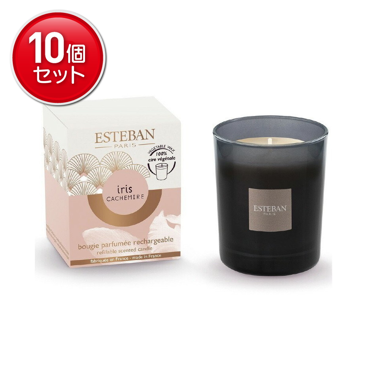 【最安挑戦！まとめ買い&times;10点セット】日本香堂 エステバン ESTEBAN イリスカシミア キャンドル｜姫路流通センター