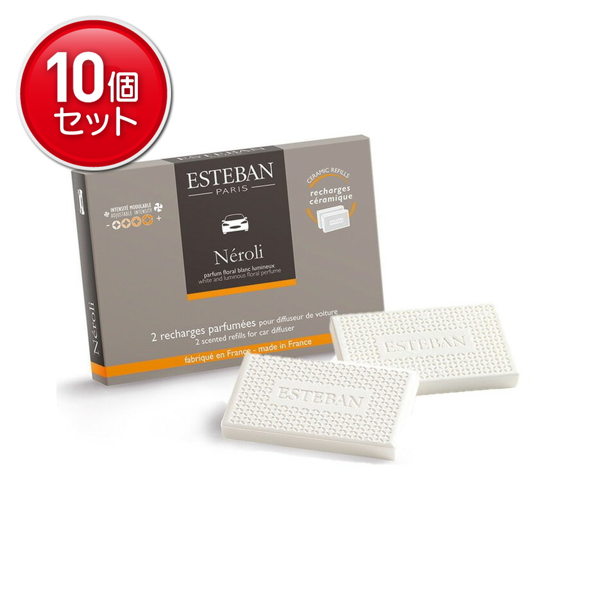 【最安挑戦！まとめ買い×10点セット】日本香堂 エステバン ESTEBAN ネロリ カー フレグランス リフィル 2個入