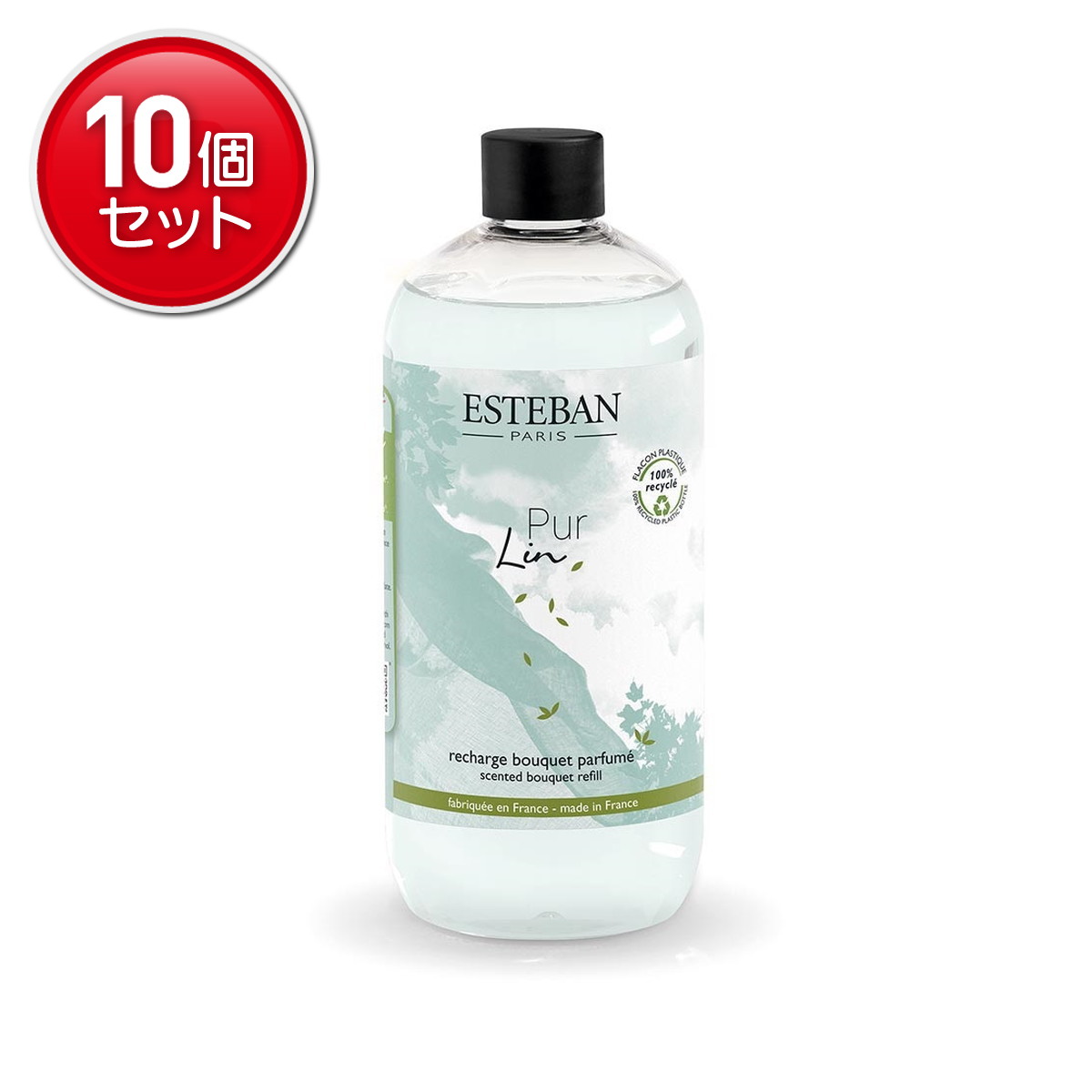 【最安挑戦!まとめ買い×10点セット】日本香堂 エステバン ピュアリネン フレグランスリフィル 500ml|姫路流通センター