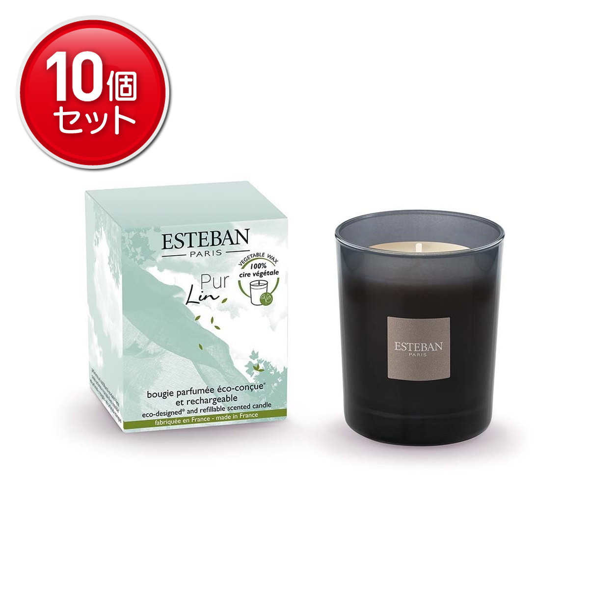 【最安挑戦！まとめ買い×10点セット】日本香堂 エステバン ピュアリネン キャンドル
