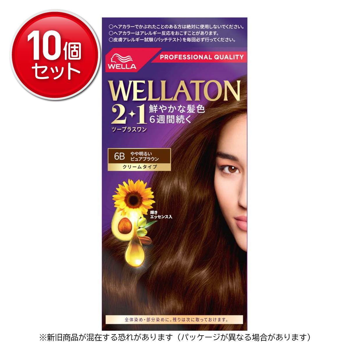 【最安挑戦!まとめ買い×10点セット】ウエラトーン ツープラスワン ( 2+1 ) クリーム 6B ( ヘアカラー 白髪染め ) ( 4056800251094 )|姫路流通センター