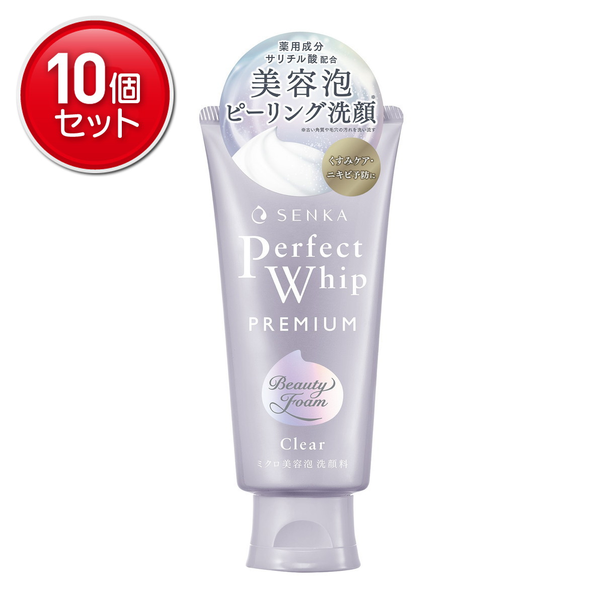 【最安挑戦！まとめ買い×10点セット】ファイントゥデイ センカ SENKA プレミアム パーフェクトホイップ クリア 120g 医薬部外品