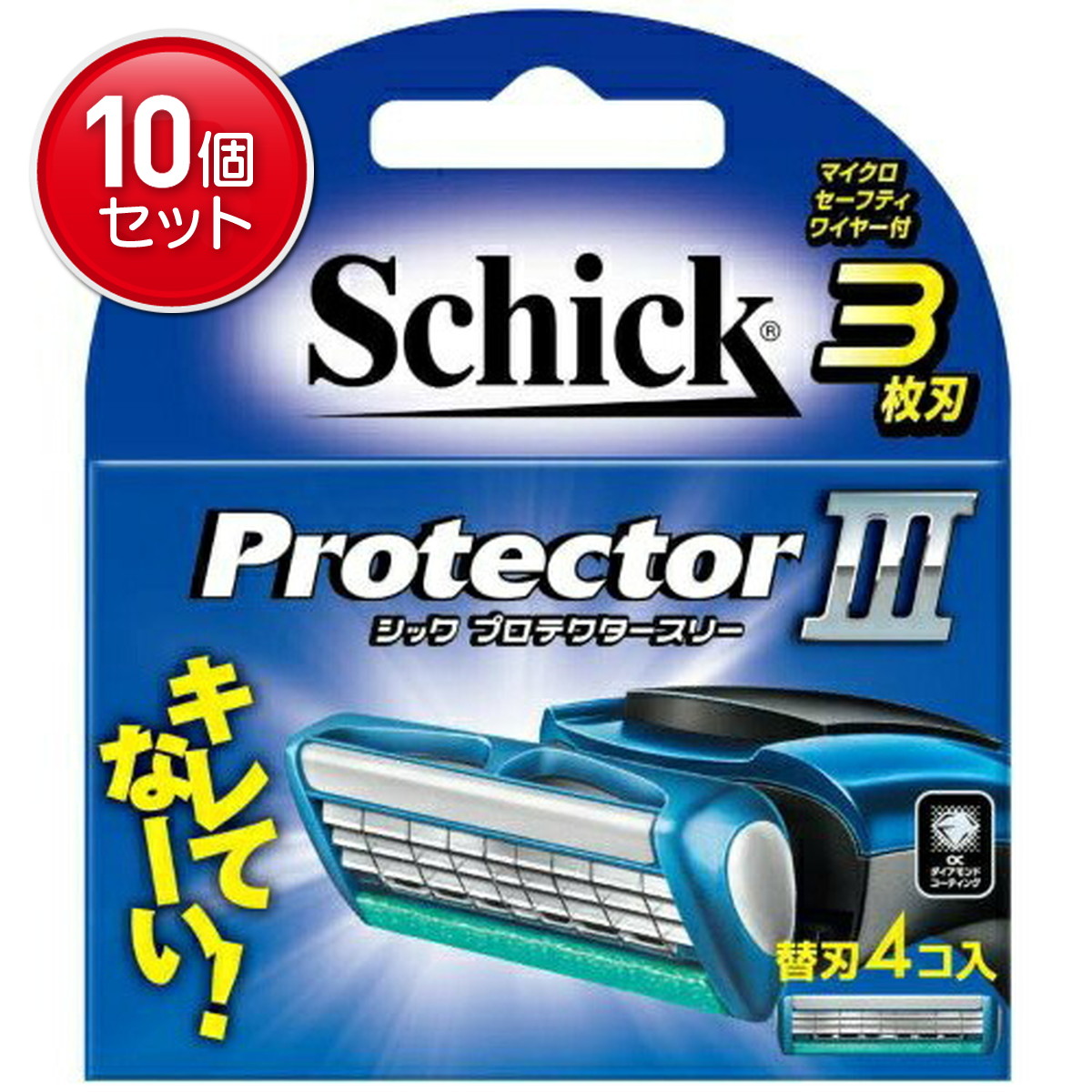 【最安挑戦!まとめ買い×10点セット】シック・ジャパン シック プロテクタースリー 替刃 4コ入 (4891228303839)|姫路流通センター
