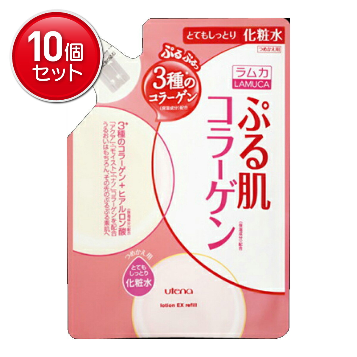 【最安挑戦！まとめ買い×10点セット】ウテナ ラムカ エモリエント ぷる肌 化粧水 とてもしっとり 詰替用 180ml 無香料・無着色( 4901234302419 )