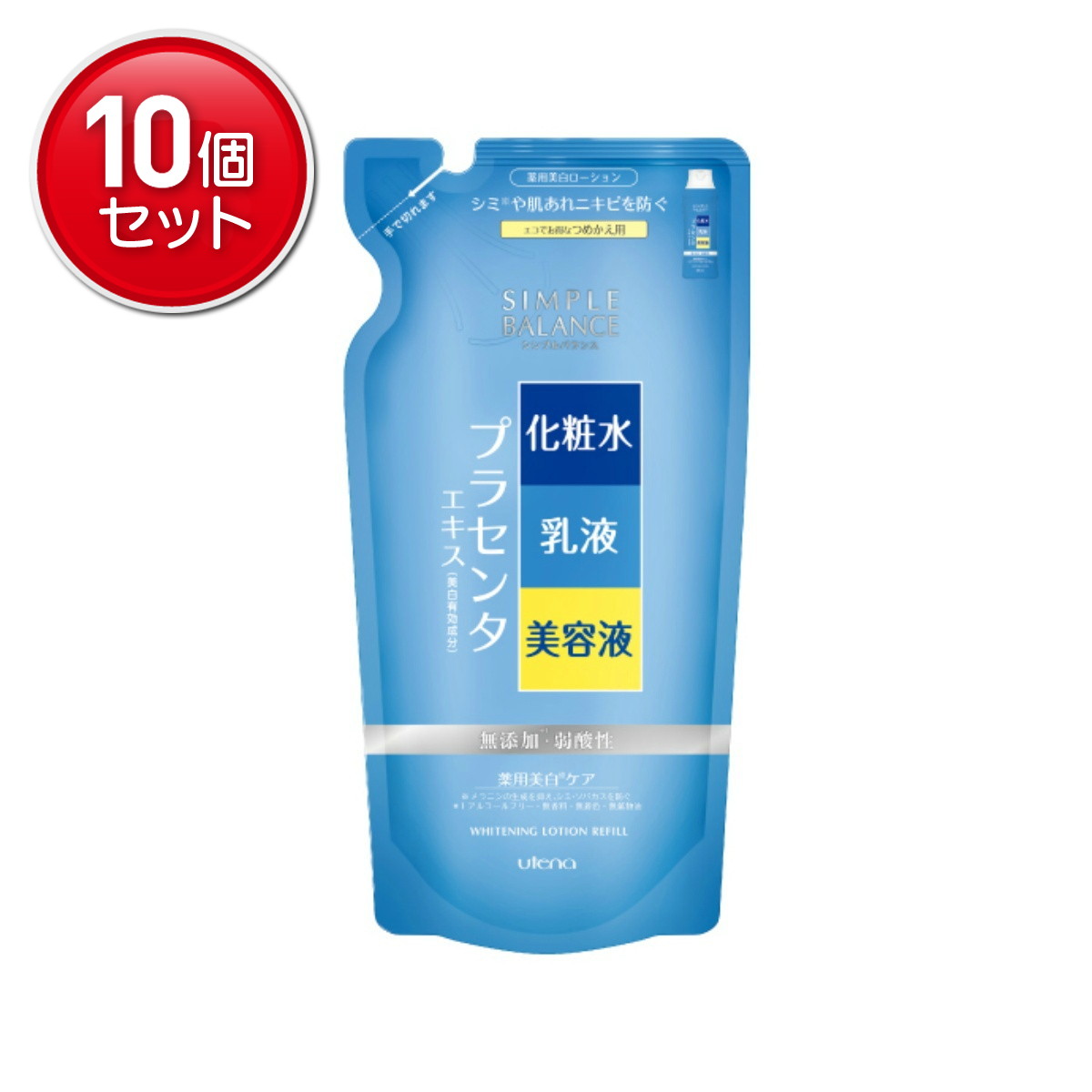 【最安挑戦！まとめ買い×10点セット】ウテナ シンプルバランス 美白ローション ( つめかえ用 ) 200ml　 ( 4901234335325 )