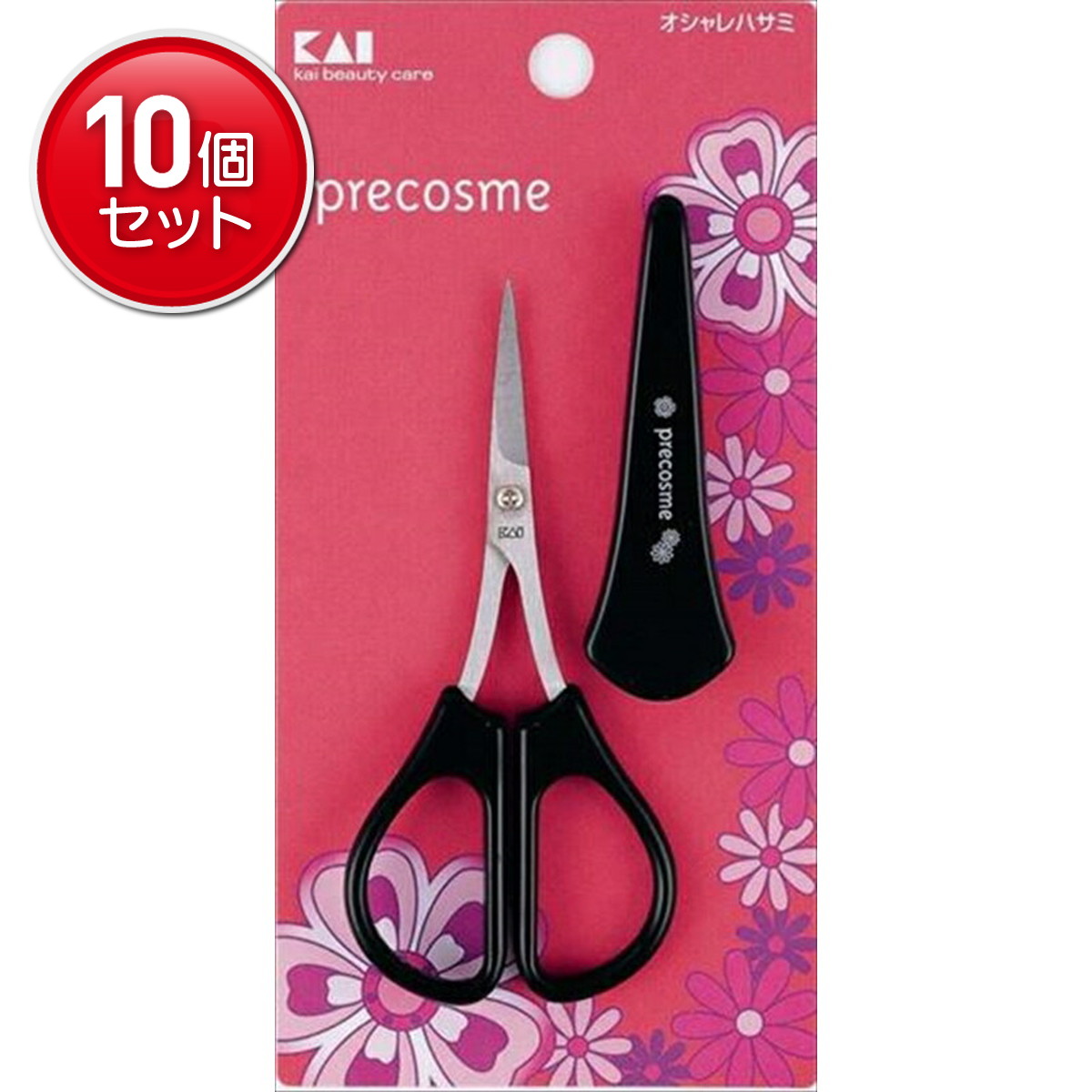 【最安挑戦！まとめ買い×10点セット】【貝印】【HCプリコスメ】HC0931 オシャレハサミ キャップ付【1ｺ】　 ( 4901601231380 )