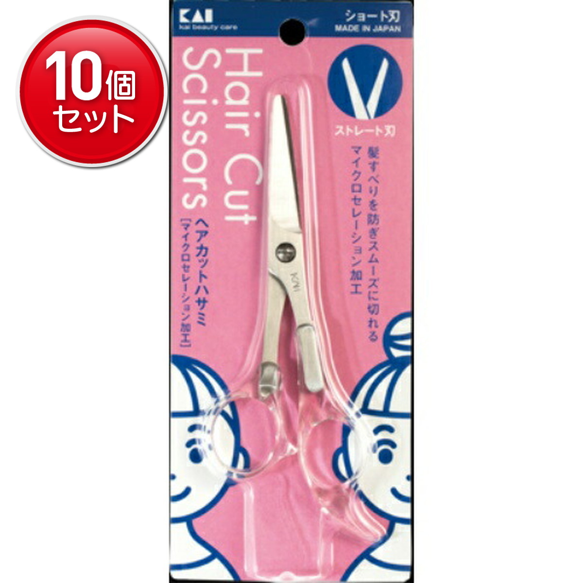 【最安挑戦！まとめ買い&times;10点セット】貝印 KQシリーズ ヘアカットハサミ S KQ3025 (4901601282641)｜姫路流通センター