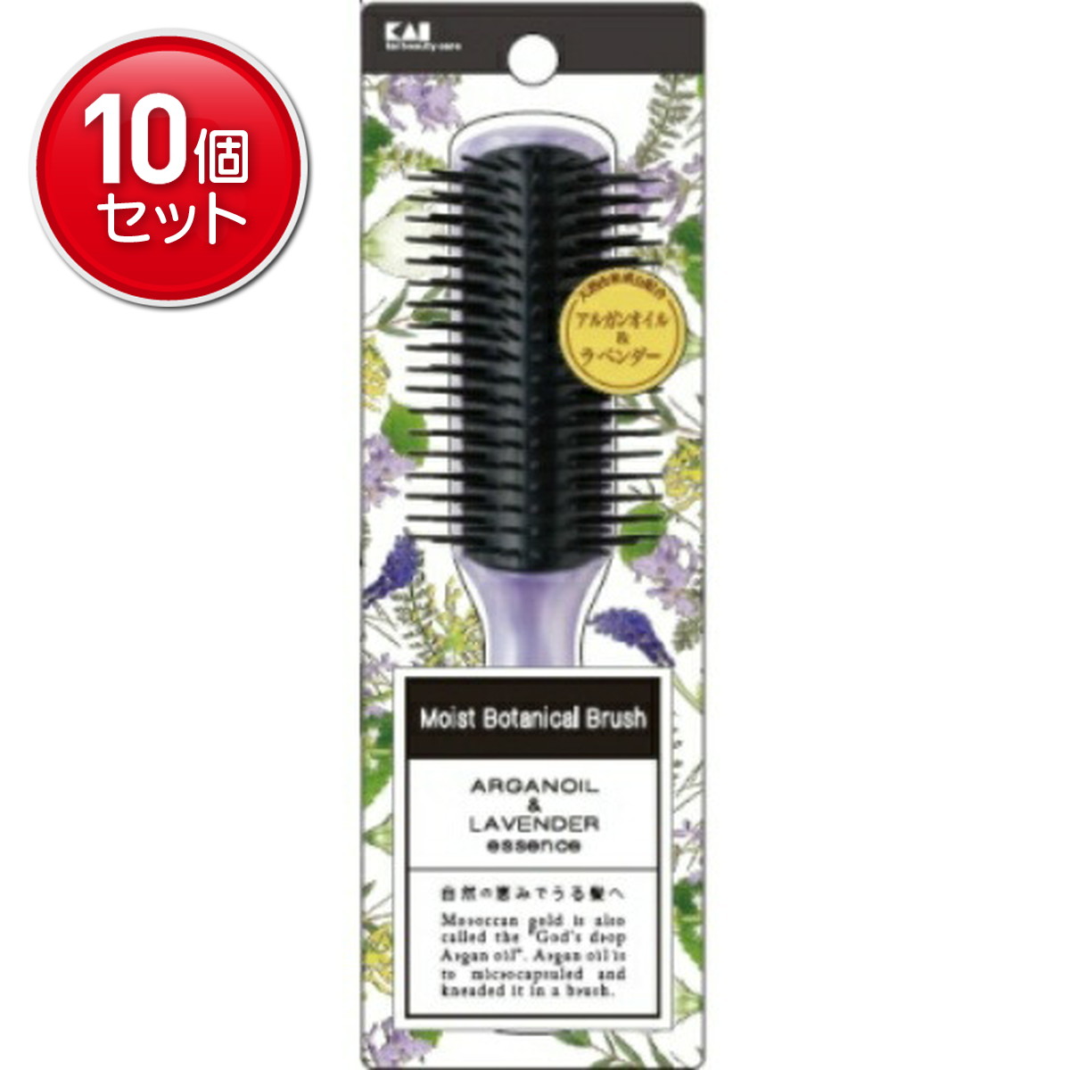 【最安挑戦！まとめ買い×10点セット】貝印 KQ3106 モイストボタニカルブラシ L　(4901601303001)