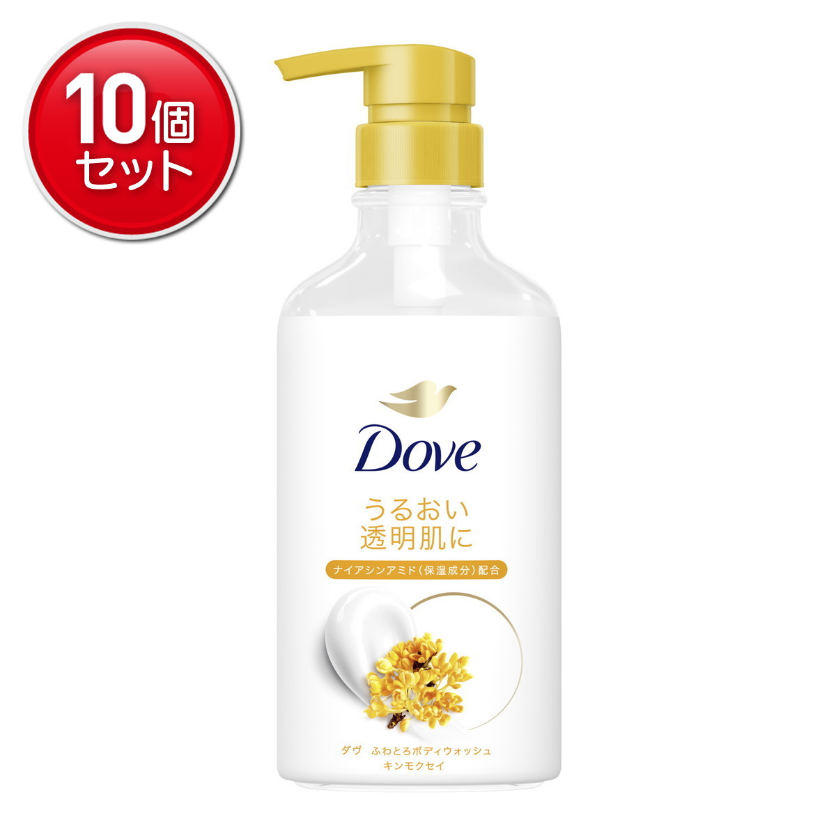 【最安挑戦！まとめ買い×10点セット】ユニリーバ ダヴ ふわとろボディウォッシュ キンモクセイ ポンプ 450g ボディソープ