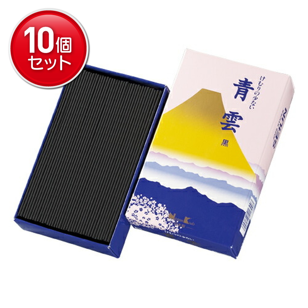 【最安挑戦!まとめ買い×10点セット】お線香 「 青雲 黒 大型バラ詰 」 (4902125217003)|姫路流通センター