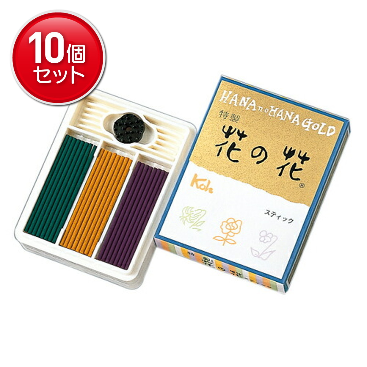 【最安挑戦！まとめ買い×10点セット】【日本香堂】【花の花】特製花の花 36本【36本】( 4902125304000 )