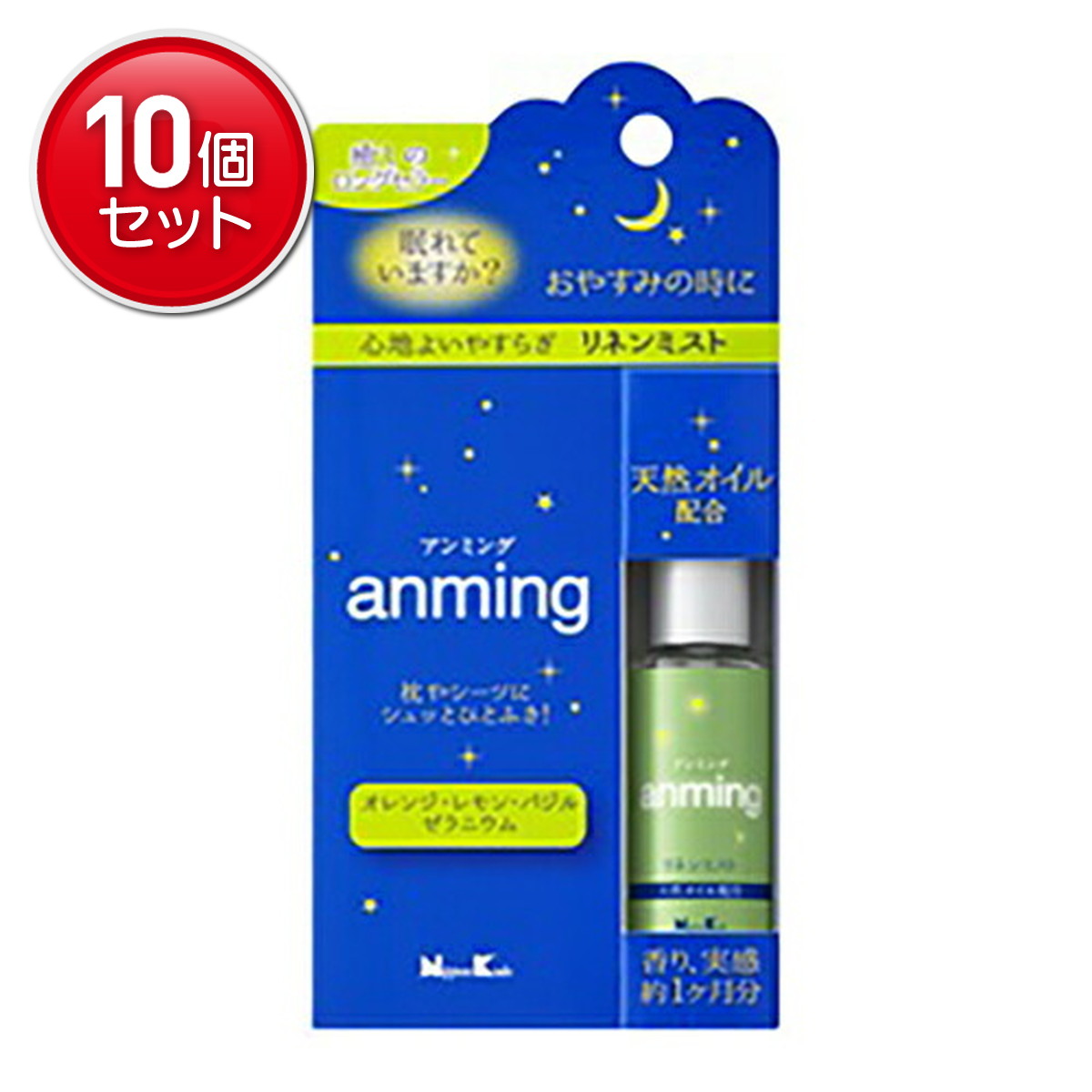 【最安挑戦！まとめ買い×10点セット】日本香堂 アンミング anming リネンミスト 15ml 　(4902125370272) 6,149円