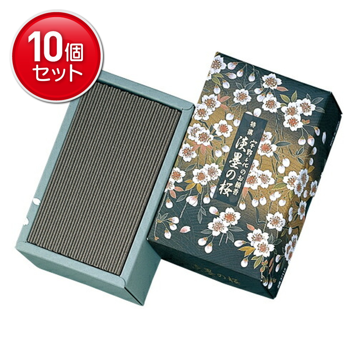 【最安挑戦!まとめ買い×10点セット】日本香堂 宇野千代のお線香 特撰淡墨 ( うすずみ ) の桜バラ詰 約200g 燃焼時間:約25分 ( 立てた場合 ) ( 4902125371156 )