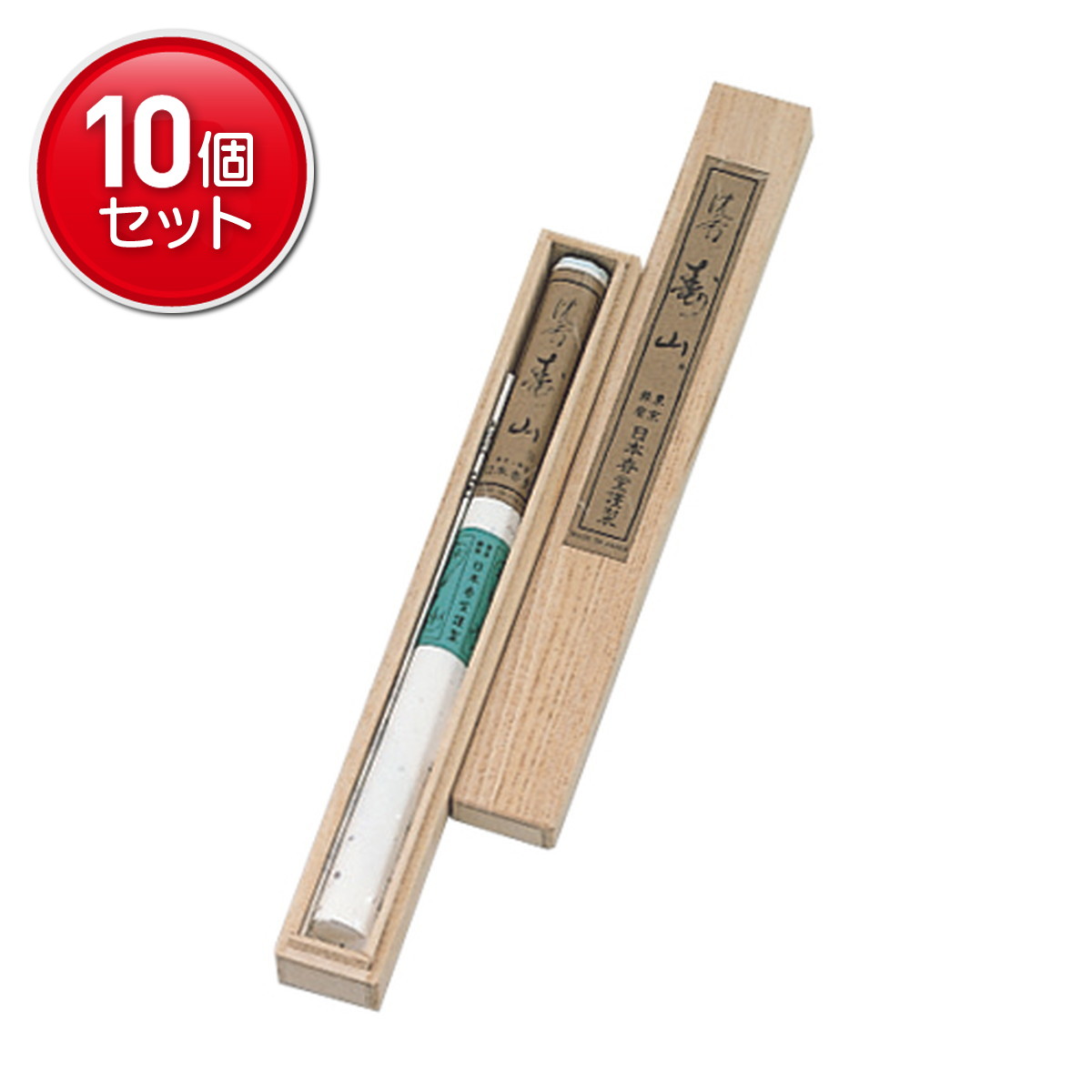 【最安挑戦！まとめ買い×10点セット】日本香堂 沈香寿山 桐箱長寸1入 線香 19g