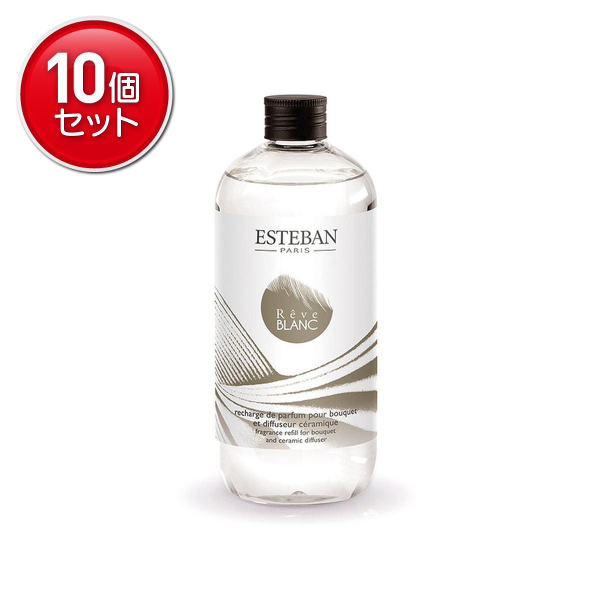 【最安挑戦！まとめ買い×10点セット】日本香堂 エステバン レーヴブラン フレグランス フローラルグリーンの香り リフィル 500ml
