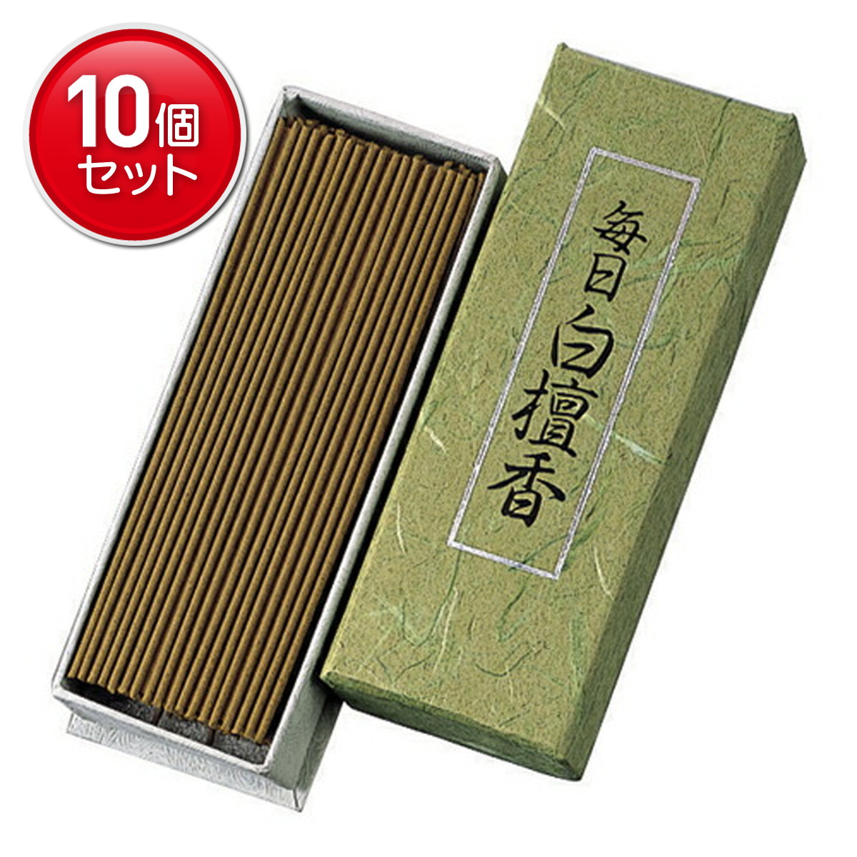 【最安挑戦！まとめ買い×10点セット】お線香 「 毎日白檀香 バラ詰 」 　(4902125528000)