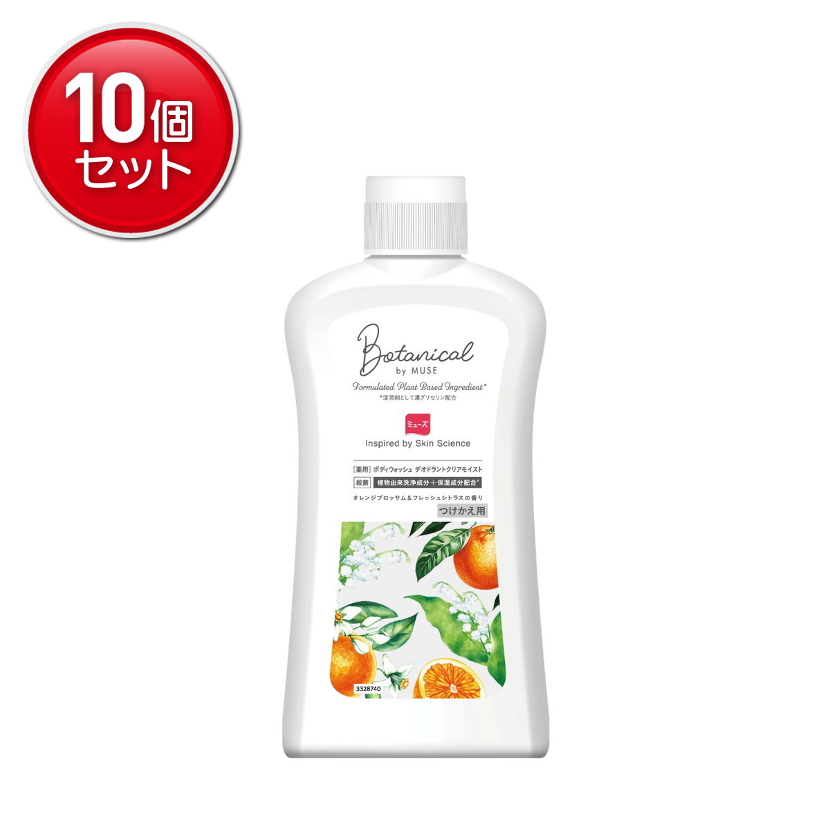 【最安挑戦！まとめ買い×10点セット】ミューズ ボタニカル ボディウォッシュ デオドラント クリア モイスト 付け替え用 450mL