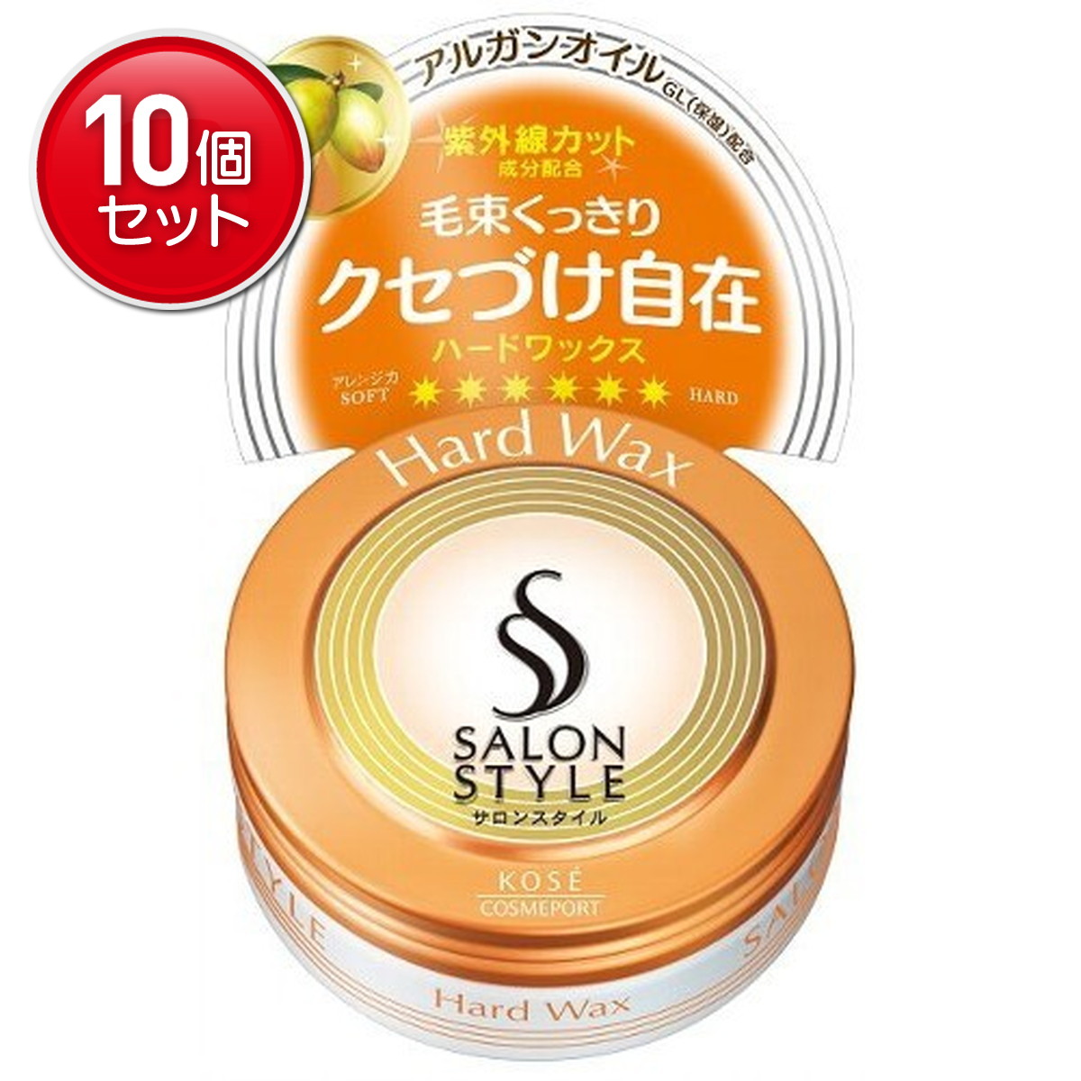 【最安挑戦!まとめ買い×10点セット】コーセー サロンスタイル ヘアワックスC ハード 75g さわやかなフルーティフローラルの香り( 4971710313574 )