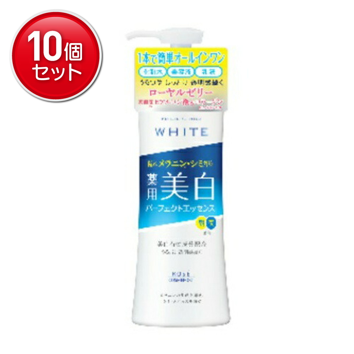 【最安挑戦！まとめ買い×10点セット】コーセーコスメポート モイスチュアマイルドホワイトパーフェクトエッセンス 230ml　(4971710390643)