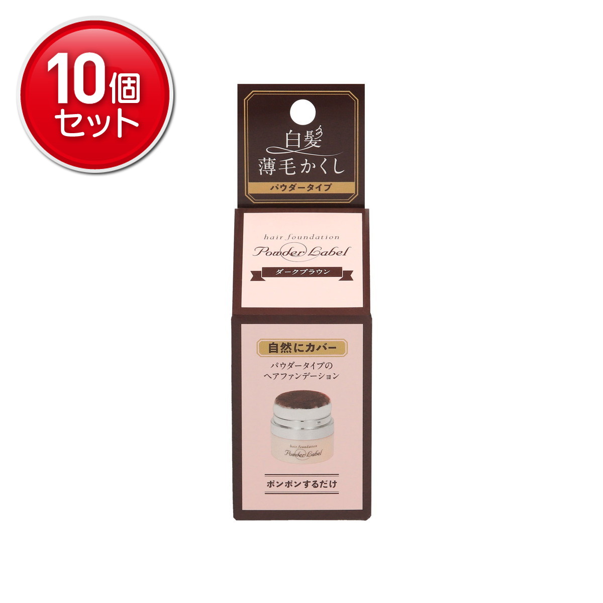 【最安挑戦！まとめ買い×10点セット】アース製薬 パウダーレーベル ダークブラウン 4g 白髪かくし 薄毛かくし