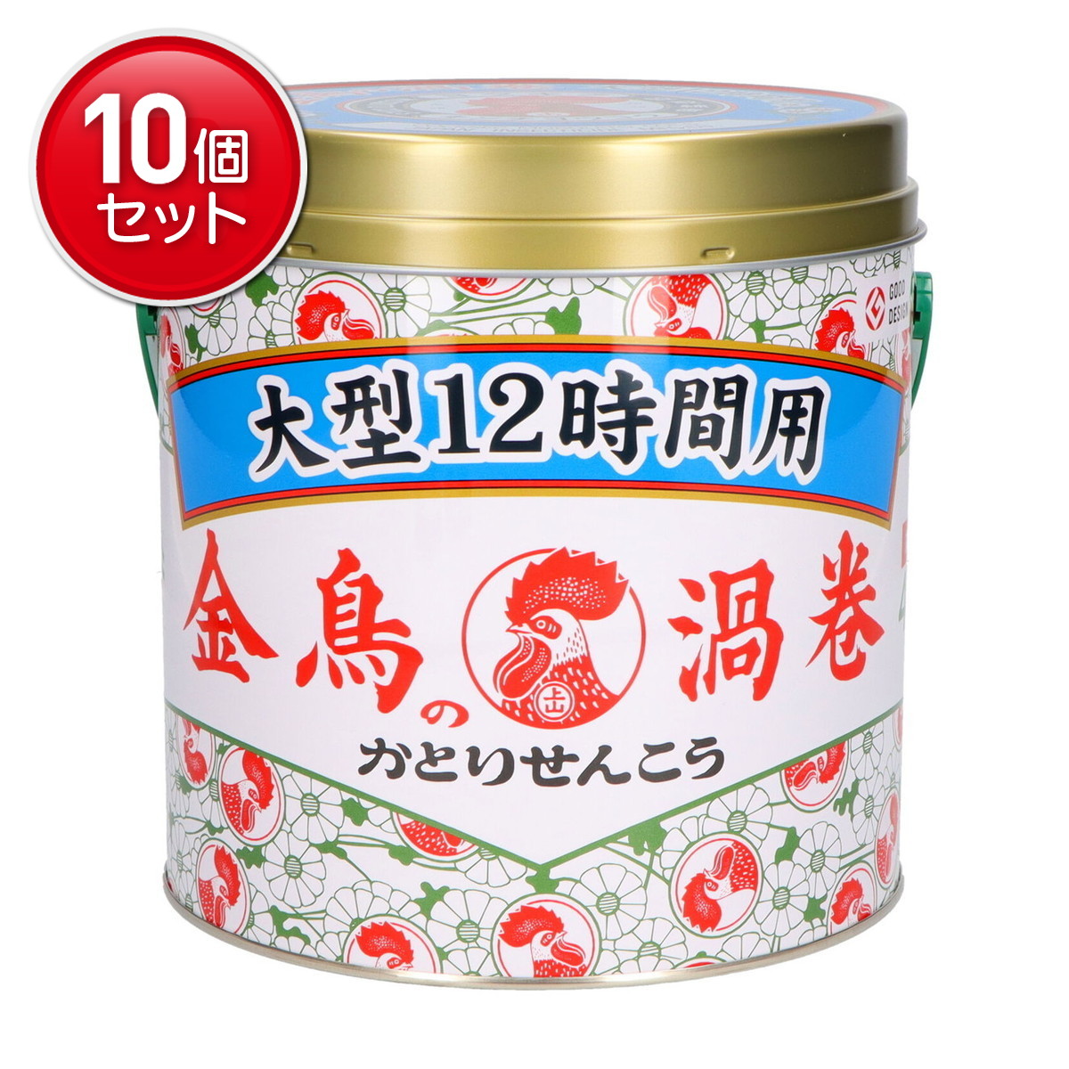 【最安挑戦!まとめ買い×10点セット】金鳥の渦巻 大型 12時間用 40巻 ( 缶 ) ( 4987115000650 )|姫路流通センター