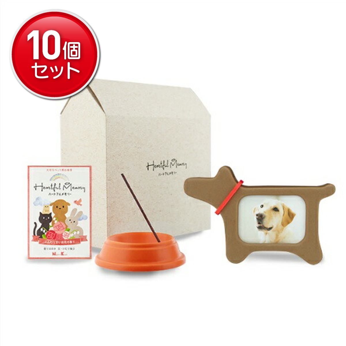 【最安挑戦！まとめ買い×10点セット】日本香堂 ハートフルメモリーセット エンジェル・ドッグ 1セット
